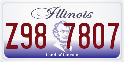 IL license plate Z987807