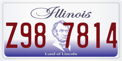 IL license plate Z987814