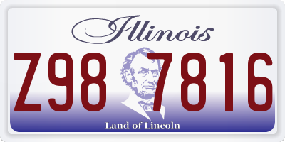 IL license plate Z987816