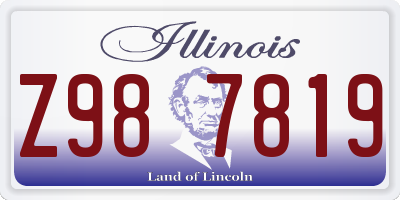 IL license plate Z987819