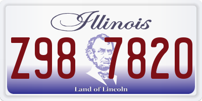 IL license plate Z987820