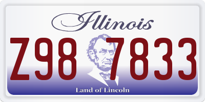 IL license plate Z987833