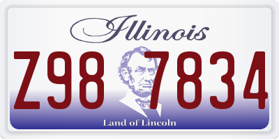 IL license plate Z987834