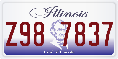 IL license plate Z987837