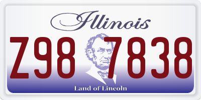 IL license plate Z987838