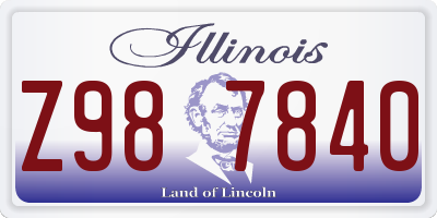 IL license plate Z987840