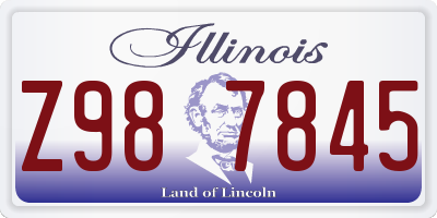 IL license plate Z987845