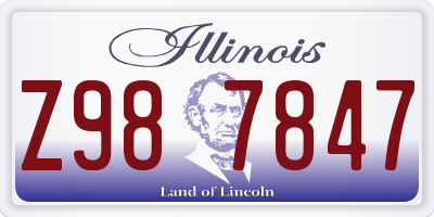 IL license plate Z987847