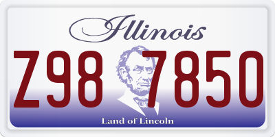 IL license plate Z987850