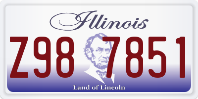 IL license plate Z987851