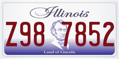 IL license plate Z987852