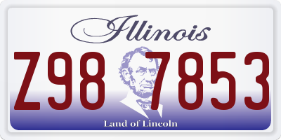 IL license plate Z987853