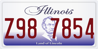 IL license plate Z987854