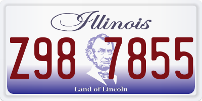 IL license plate Z987855