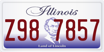 IL license plate Z987857