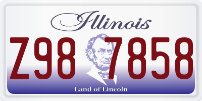 IL license plate Z987858