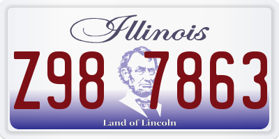 IL license plate Z987863