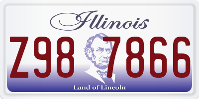 IL license plate Z987866