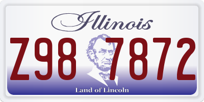 IL license plate Z987872