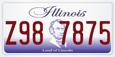 IL license plate Z987875