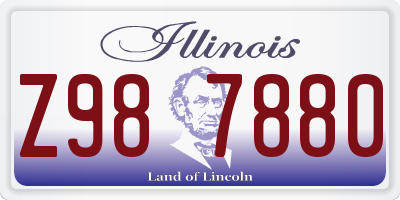 IL license plate Z987880