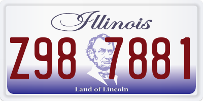 IL license plate Z987881