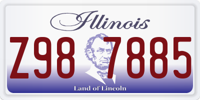 IL license plate Z987885