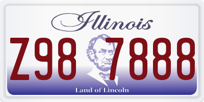 IL license plate Z987888