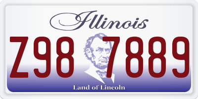 IL license plate Z987889