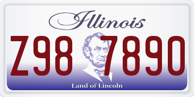 IL license plate Z987890