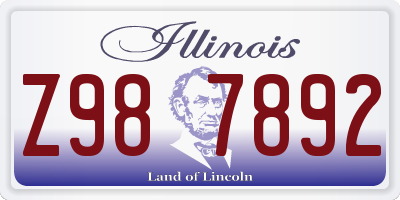 IL license plate Z987892