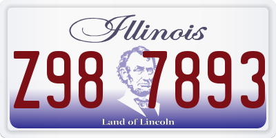 IL license plate Z987893