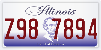 IL license plate Z987894