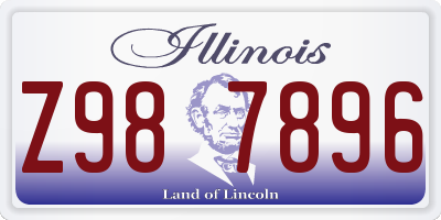 IL license plate Z987896