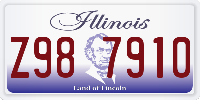 IL license plate Z987910