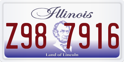 IL license plate Z987916