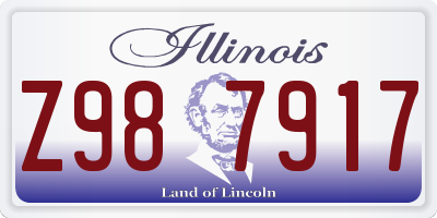 IL license plate Z987917