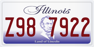 IL license plate Z987922