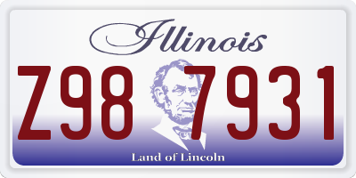 IL license plate Z987931