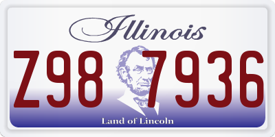 IL license plate Z987936