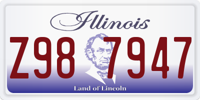 IL license plate Z987947