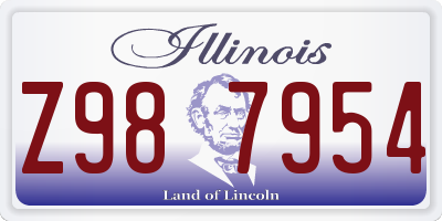 IL license plate Z987954