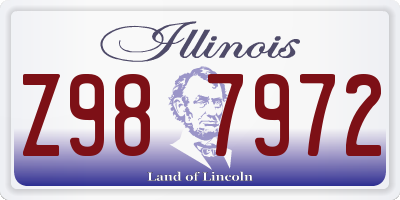 IL license plate Z987972