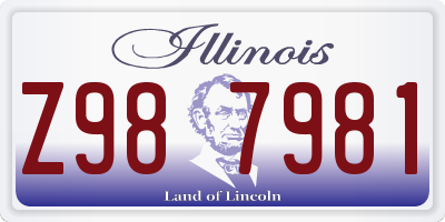 IL license plate Z987981