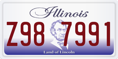 IL license plate Z987991