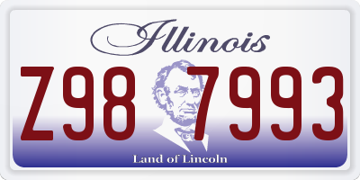 IL license plate Z987993