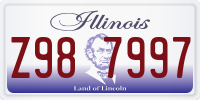 IL license plate Z987997