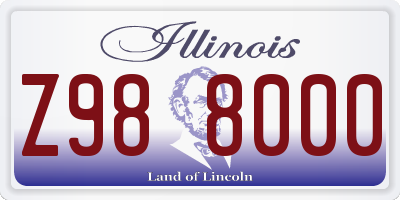 IL license plate Z988000