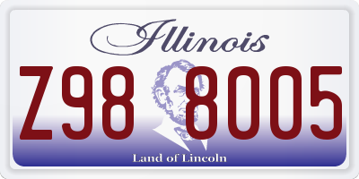 IL license plate Z988005