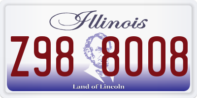 IL license plate Z988008